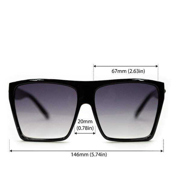 NEW Oversized Women Sunglasses with %100 UV Protection - (Gradient Purple Lens) - Picture 2 of 6